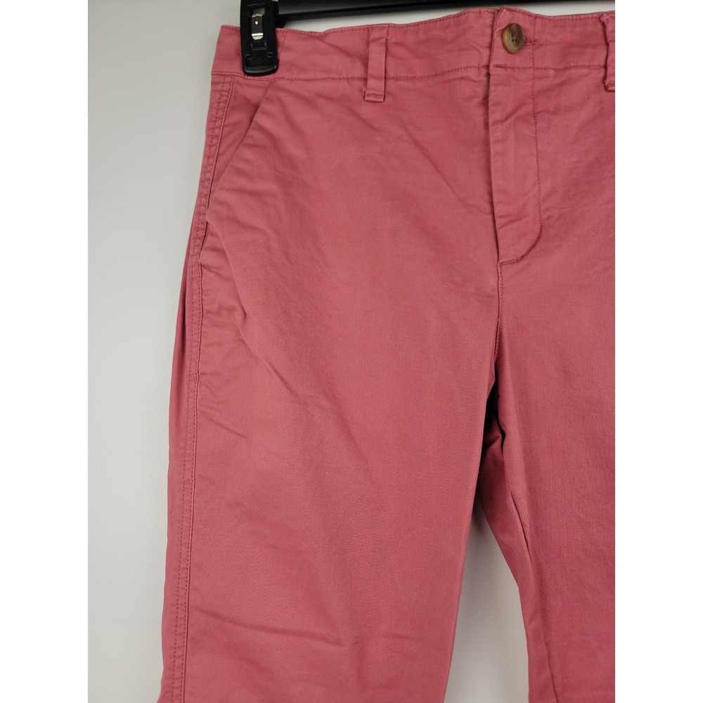 Old Navy Pixie Chino Pants Pink Mid Rise Straight Leg Womens 32x27 - Picture 5 of 11